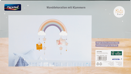 Wanddeko mit Klammern - Regenbogen  Paradies