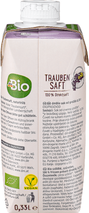 Bio szőlőlé, szűretlen, kis kiszerelés dmBio