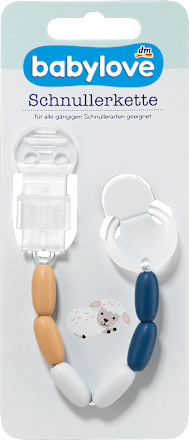 Schnullerkette blau/senf  babylove
