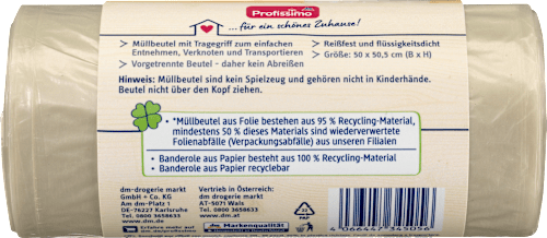 nature Müllbeutel 20 l mit Tragegriff Profissimo