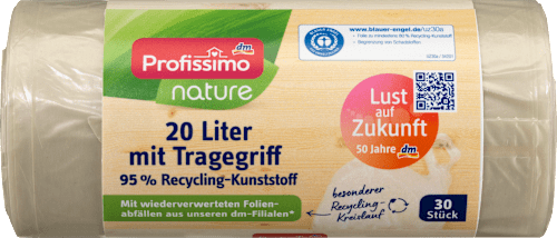 nature Müllbeutel 20 l mit Tragegriff Profissimo