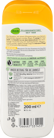 Shampoo Nutri-Care Bio-Arganöl und Bio-Jojoba-Extrakt        alverde NATURKOSMETIK