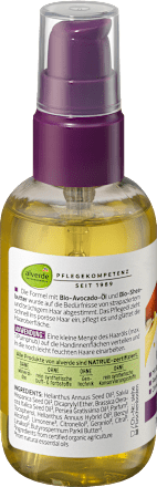 olej na vlasy bio avokádo & bio bambucké máslo alverde NATURKOSMETIK