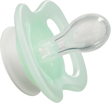 Schnuller für Neugeborene symmetrisch, Silikon, rosa/grün, Gr. 0 babylove