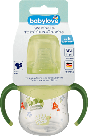 Trinklernflasche Weithals, grün, 150 ml babylove