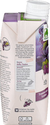 Bio szőlőlé, szűretlen, kis kiszerelés dmBio
