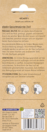 Gesichtsreinigungsbürste mit Massage-Effekt 2in1 ebelin