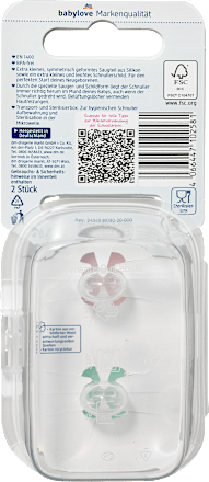 Schnuller für Neugeborene symmetrisch, Silikon, rosa/grün, Gr. 0 babylove