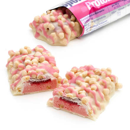 Baton proteinowy 30% o smaku crispy-malina z polewą z białej czekolady Sportness