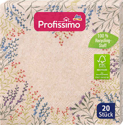Serwetki z recyklingu, serce, 25x25 Profissimo