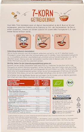 Getreidebrei Bio 7-Korn ab dem 6. Monat dmBio
