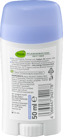 Deodorant stick PURE FRESH alverde NATURKOSMETIK