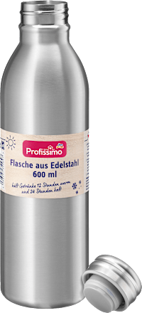 Flasche aus Edelstahl 600ml Edelstahlfarben Profissimo