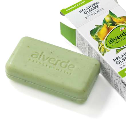Seifenstück Pflanzenölseife mit Verveine alverde NATURKOSMETIK