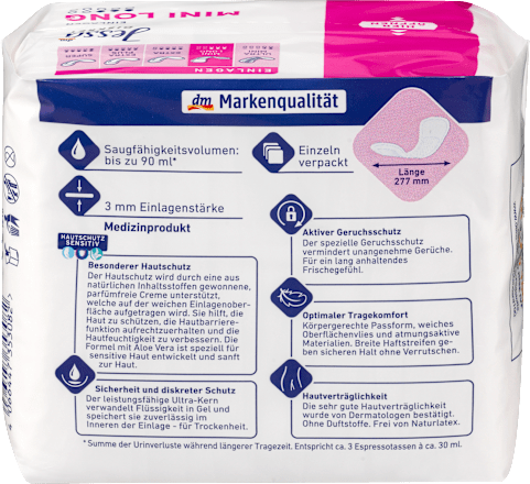 Ulošci za inkontinenciju – mini dugi Jessa DISKRET