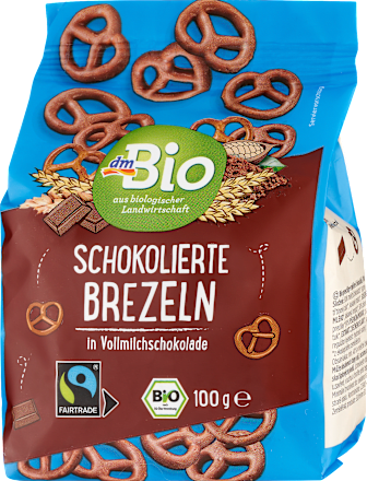 Brezeln, schokoliert in Vollmilchschokolade dmBio