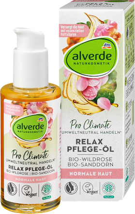 Negovalno olje Relax Pro Climate z bio divjo vrtnico in bio rakitovcem  alverde NATURKOSMETIK