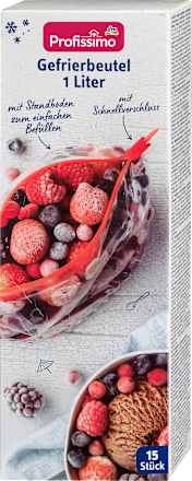 Vrečke za zamrzovanje Quick'n Fresh z zapiralom, 1 L Profissimo