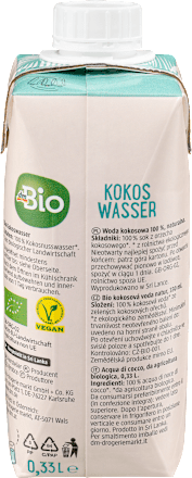 Woda kokosowa 100%, naturalna dmBio