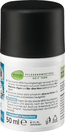 Gesichtsgel Hydro Nature 24h Hyaluron alverde MEN