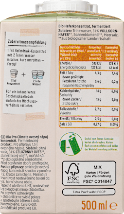 Pro Climate ovesný nápoj koncentrát dmBio