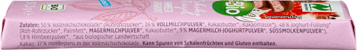Schokoriegel, Vollmilch Himbeer Joghurt dmBio