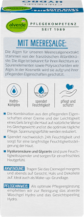 HYDRO 24h  gel krema za lice - hijaluronska kiselina i morske alge alverde NATURKOSMETIK