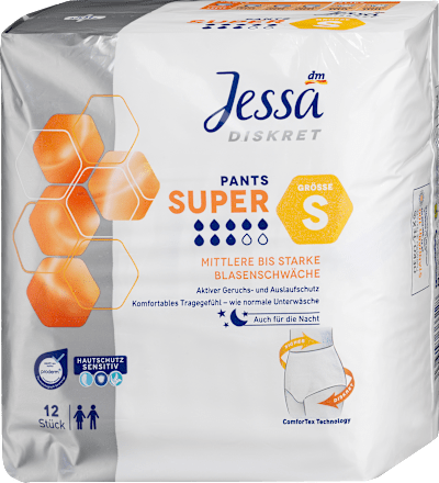Spodnje hlače za inkontinenco SUPER, velikost S Jessa DISKRET