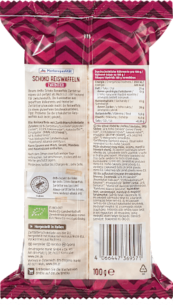 Reiswaffeln, Schoko Zartbitter, glutenfrei dmBio