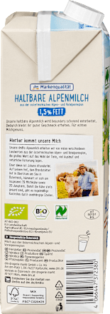 Organsko dugotrajno alpsko mleko sa 1,5% mlečne masti dmBio