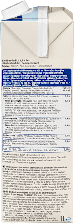 Bio alpesi tartós teljes tej 3,5% zsírtartalommal, UHT-hőkezelt dmBio