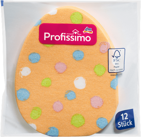 Servietten gestanzt "Osterei mit Punkte" (33x33 cm) Profissimo