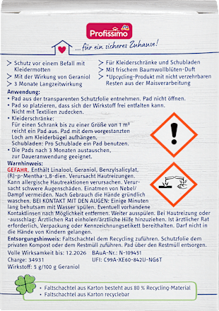 Kleidermottenpads Profissimo