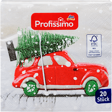 Papirne salvete - božićni auto, 25 x 25 cm Profissimo