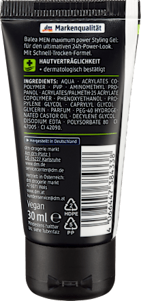 MAXIMUM POWER gel za kosu Balea MEN