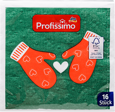 Papirne salvete - sa crvenim rukavicama, 25 x 25cm Profissimo