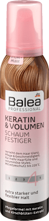 Mousse fissante per capelli con cheratina a effetto volumizzante Balea PROFESSIONAL