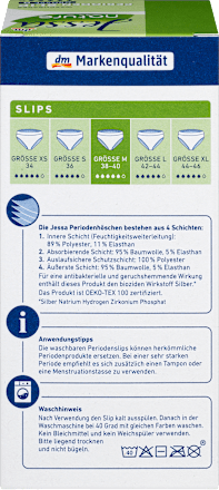 Periodenunterwäsche Slip schwarz Gr. M nature Jessa