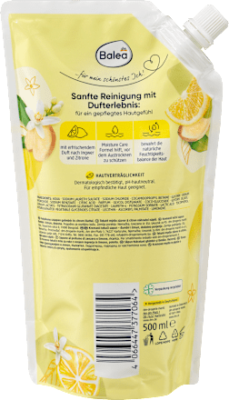Balea Flüssigseife Ginger & Lemon Nachfüllpackung 500 Ml – Feuchtigkeitspflege Mit Ingwer & Zitrone