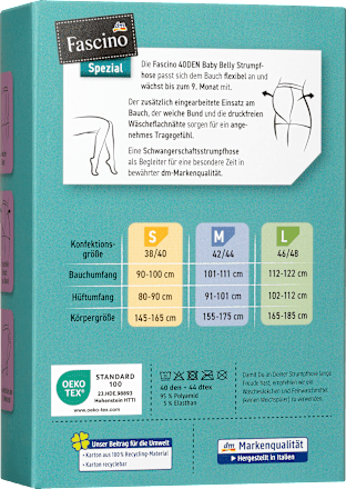 Schwangerschafts-Strumpfhose caramel Gr. 46/48, 40 DEN Fascino