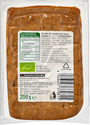 bio tofu s rajčaty a olivami dmBio