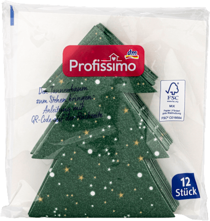 Serviete z motivom božičnega drevesa, 33 x 33 cm Profissimo