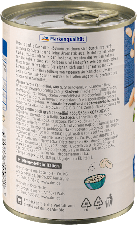 Bio bel fižol Cannellini, steriliziran  dmBio