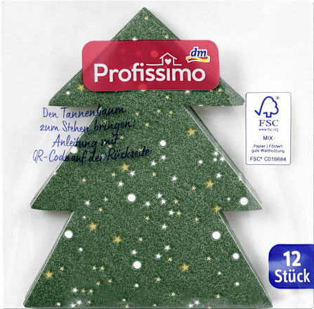 Serviete z motivom božičnega drevesa, 33 x 33 cm Profissimo