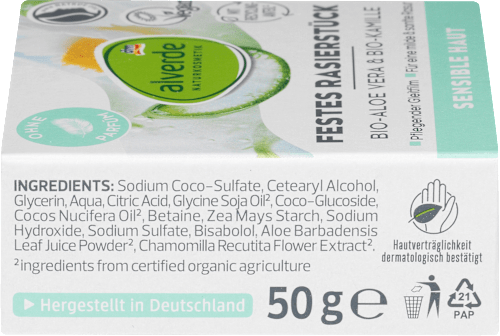 Čvrsta pjena za brijanje za osjetljivu kožu alverde NATURKOSMETIK