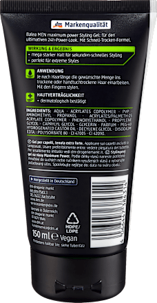 MAXIMUM POWER gel za kosu Balea MEN