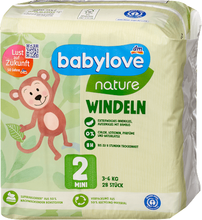 Windeln Gr. 2, Mini (3-6 kg) babylove nature