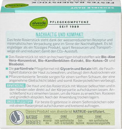 Festes Rasierstück Aloe Vera & Kamille  alverde NATURKOSMETIK