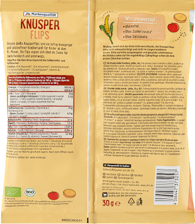 Bio puffasztott kukorica-köles snack bio édesburgonyával és almaporral, 8. hónapos kortól dmBio