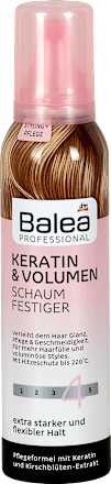 Mousse fissante per capelli con cheratina a effetto volumizzante Balea PROFESSIONAL